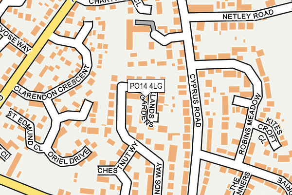 PO14 4LG map - OS OpenMap – Local (Ordnance Survey) PO14 4LG map - OS OpenMap – Local (Ordnance Survey)