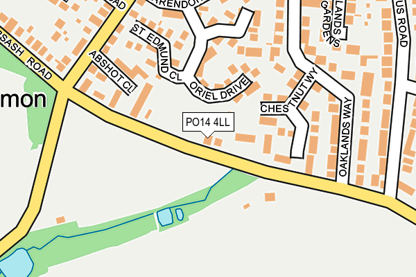 PO14 4LL map - OS OpenMap – Local (Ordnance Survey) PO14 4LL map - OS OpenMap – Local (Ordnance Survey)