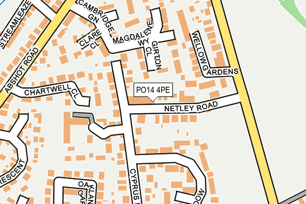 PO14 4PE map - OS OpenMap – Local (Ordnance Survey) PO14 4PE map - OS OpenMap – Local (Ordnance Survey)