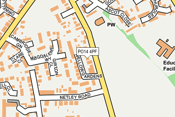 PO14 4PF map - OS OpenMap – Local (Ordnance Survey)