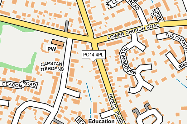 PO14 4PL map - OS OpenMap – Local (Ordnance Survey) PO14 4PL map - OS OpenMap – Local (Ordnance Survey)