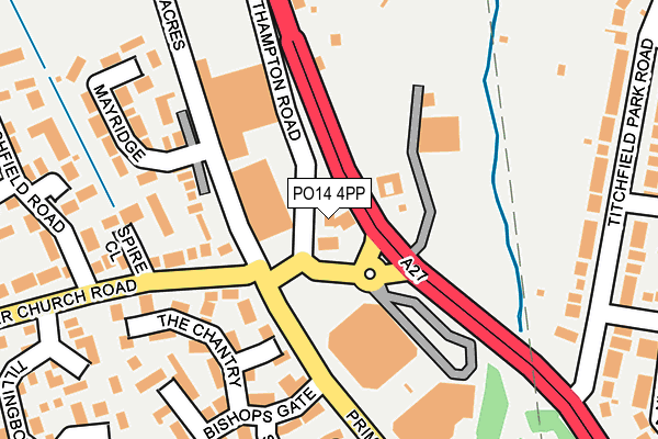 PO14 4PP map - OS OpenMap – Local (Ordnance Survey) PO14 4PP map - OS OpenMap – Local (Ordnance Survey)