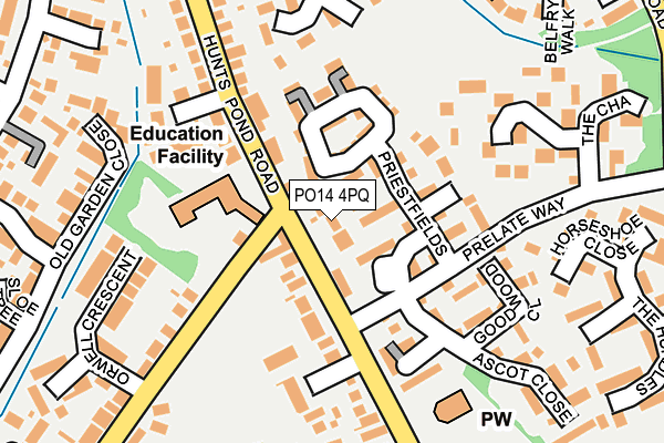 PO14 4PQ map - OS OpenMap – Local (Ordnance Survey) PO14 4PQ map - OS OpenMap – Local (Ordnance Survey)