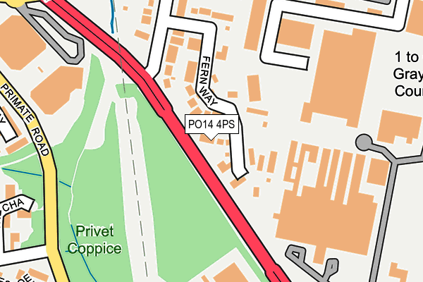PO14 4PS map - OS OpenMap – Local (Ordnance Survey) PO14 4PS map - OS OpenMap – Local (Ordnance Survey)