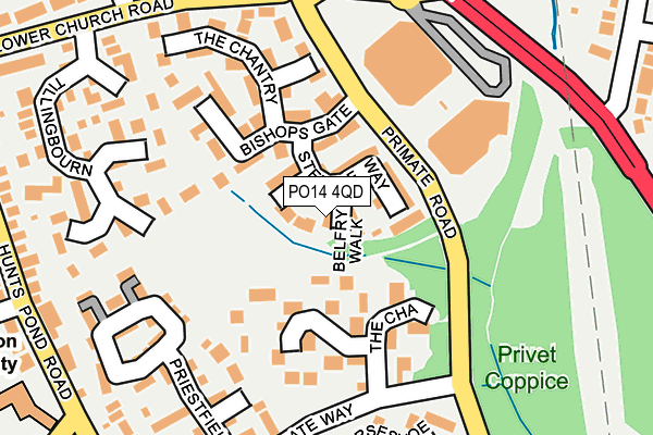 PO14 4QD map - OS OpenMap – Local (Ordnance Survey) PO14 4QD map - OS OpenMap – Local (Ordnance Survey)