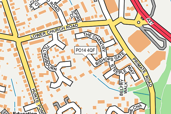 PO14 4QF map - OS OpenMap – Local (Ordnance Survey) PO14 4QF map - OS OpenMap – Local (Ordnance Survey)
