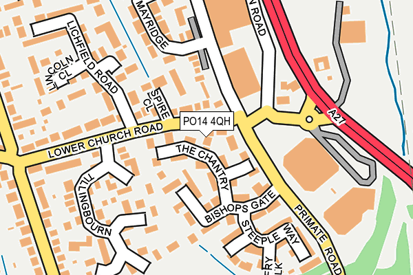 PO14 4QH map - OS OpenMap – Local (Ordnance Survey) PO14 4QH map - OS OpenMap – Local (Ordnance Survey)