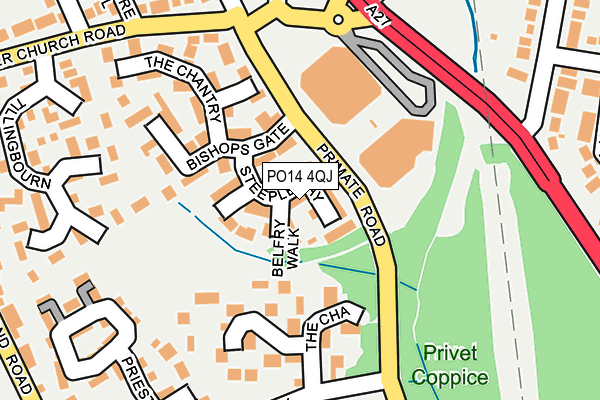 PO14 4QJ map - OS OpenMap – Local (Ordnance Survey) PO14 4QJ map - OS OpenMap – Local (Ordnance Survey)