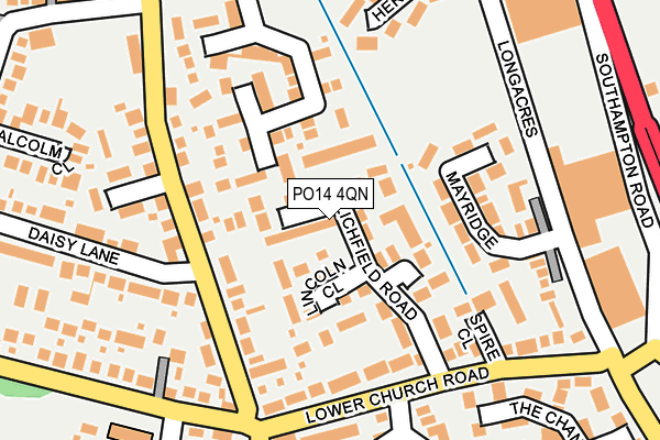 PO14 4QN map - OS OpenMap – Local (Ordnance Survey) PO14 4QN map - OS OpenMap – Local (Ordnance Survey)