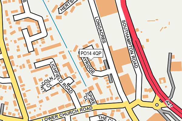 PO14 4QP map - OS OpenMap – Local (Ordnance Survey) PO14 4QP map - OS OpenMap – Local (Ordnance Survey)