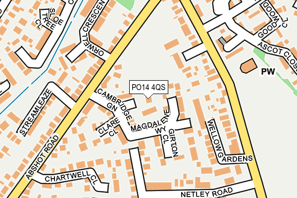 PO14 4QS map - OS OpenMap – Local (Ordnance Survey) PO14 4QS map - OS OpenMap – Local (Ordnance Survey)