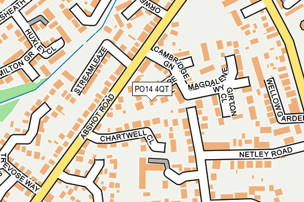 PO14 4QT map - OS OpenMap – Local (Ordnance Survey) PO14 4QT map - OS OpenMap – Local (Ordnance Survey)