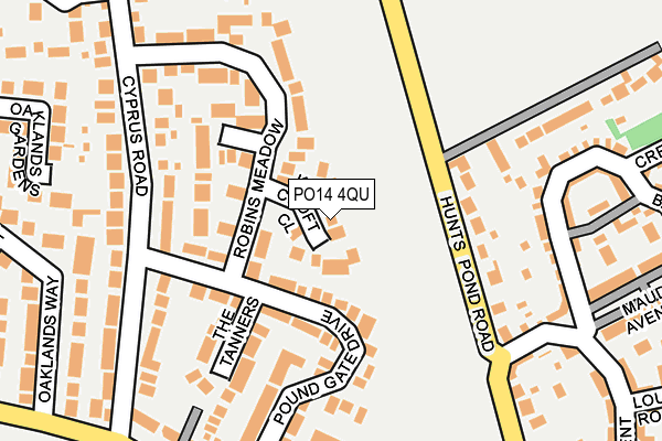 PO14 4QU map - OS OpenMap – Local (Ordnance Survey) PO14 4QU map - OS OpenMap – Local (Ordnance Survey)