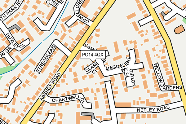 PO14 4QX map - OS OpenMap – Local (Ordnance Survey) PO14 4QX map - OS OpenMap – Local (Ordnance Survey)