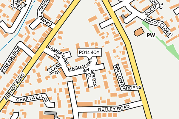 PO14 4QY map - OS OpenMap – Local (Ordnance Survey)