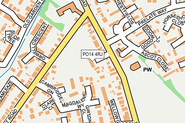 PO14 4RJ map - OS OpenMap – Local (Ordnance Survey) PO14 4RJ map - OS OpenMap – Local (Ordnance Survey)