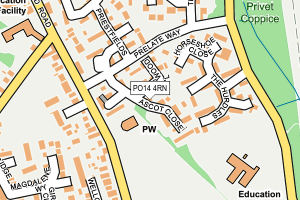 PO14 4RN map - OS OpenMap – Local (Ordnance Survey) PO14 4RN map - OS OpenMap – Local (Ordnance Survey)