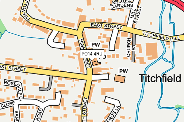 PO14 4RU map - OS OpenMap – Local (Ordnance Survey) PO14 4RU map - OS OpenMap – Local (Ordnance Survey)
