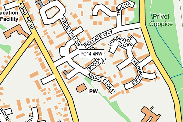 PO14 4RW map - OS OpenMap – Local (Ordnance Survey) PO14 4RW map - OS OpenMap – Local (Ordnance Survey)