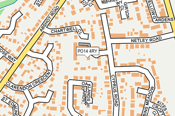 PO14 4RY map - OS OpenMap – Local (Ordnance Survey) PO14 4RY map - OS OpenMap – Local (Ordnance Survey)