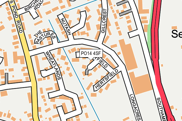 PO14 4SF map - OS OpenMap – Local (Ordnance Survey) PO14 4SF map - OS OpenMap – Local (Ordnance Survey)