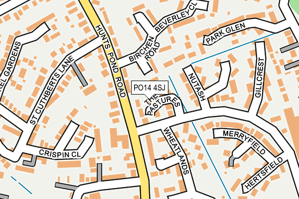 PO14 4SJ map - OS OpenMap – Local (Ordnance Survey) PO14 4SJ map - OS OpenMap – Local (Ordnance Survey)