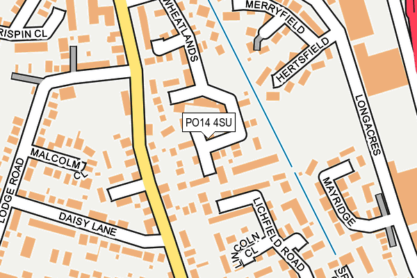 PO14 4SU map - OS OpenMap – Local (Ordnance Survey) PO14 4SU map - OS OpenMap – Local (Ordnance Survey)