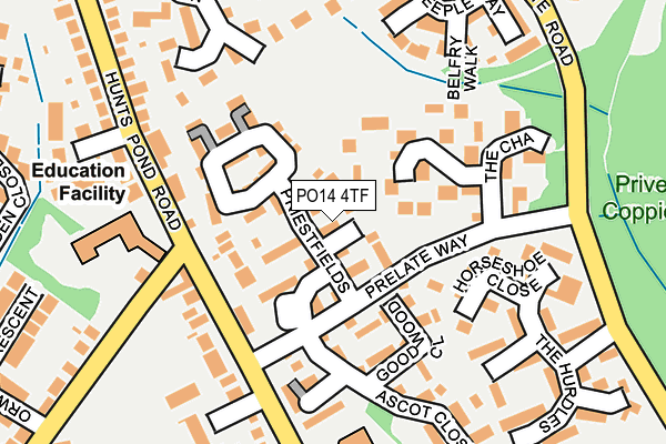 PO14 4TF map - OS OpenMap – Local (Ordnance Survey) PO14 4TF map - OS OpenMap – Local (Ordnance Survey)