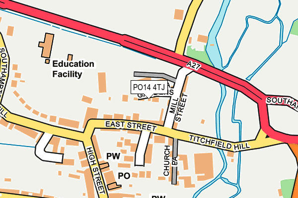 PO14 4TJ map - OS OpenMap – Local (Ordnance Survey) PO14 4TJ map - OS OpenMap – Local (Ordnance Survey)