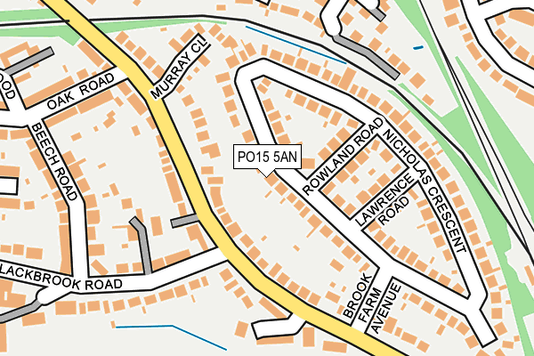 PO15 5AN map - OS OpenMap – Local (Ordnance Survey) PO15 5AN map - OS OpenMap – Local (Ordnance Survey)