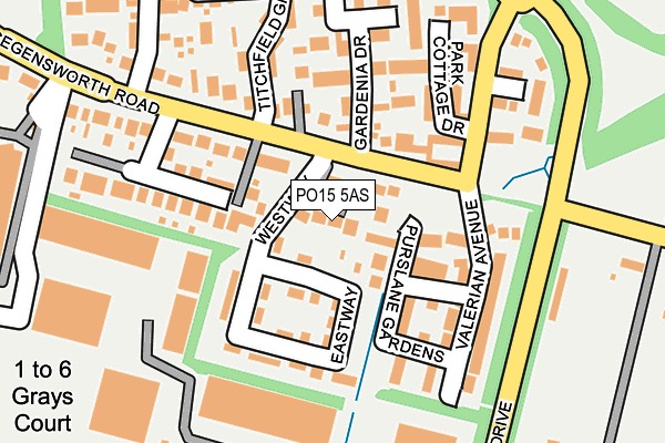 PO15 5AS map - OS OpenMap – Local (Ordnance Survey)