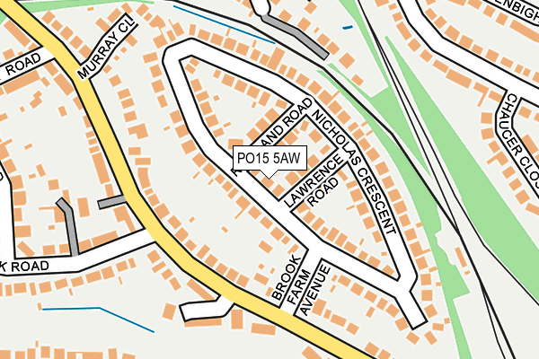 PO15 5AW map - OS OpenMap – Local (Ordnance Survey) PO15 5AW map - OS OpenMap – Local (Ordnance Survey)
