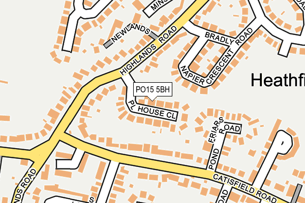 PO15 5BH map - OS OpenMap – Local (Ordnance Survey) PO15 5BH map - OS OpenMap – Local (Ordnance Survey)