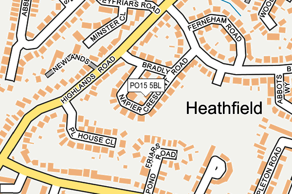 PO15 5BL map - OS OpenMap – Local (Ordnance Survey) PO15 5BL map - OS OpenMap – Local (Ordnance Survey)