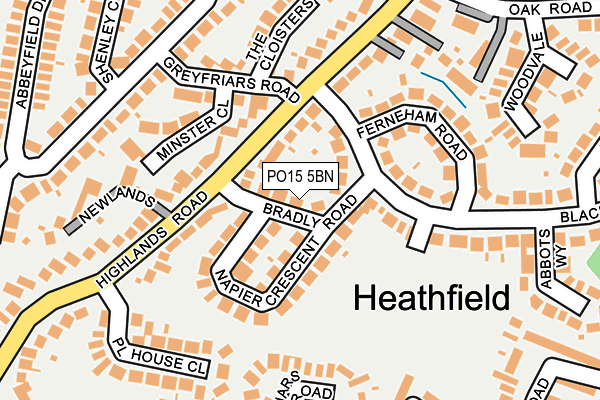 PO15 5BN map - OS OpenMap – Local (Ordnance Survey) PO15 5BN map - OS OpenMap – Local (Ordnance Survey)
