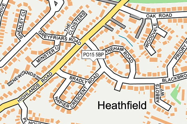 PO15 5BP map - OS OpenMap – Local (Ordnance Survey) PO15 5BP map - OS OpenMap – Local (Ordnance Survey)