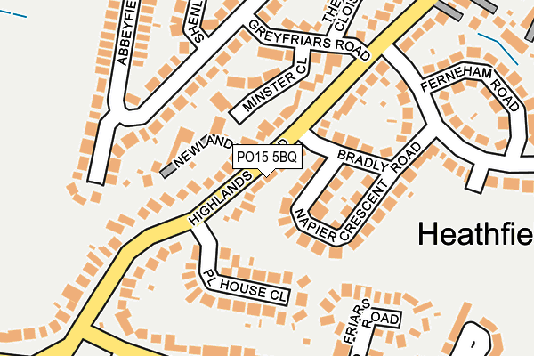 PO15 5BQ map - OS OpenMap – Local (Ordnance Survey)