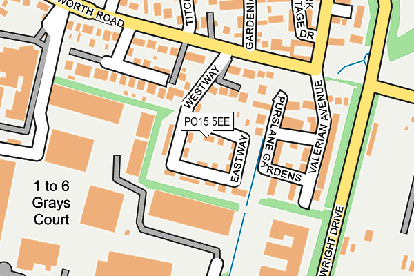 PO15 5EE map - OS OpenMap – Local (Ordnance Survey) PO15 5EE map - OS OpenMap – Local (Ordnance Survey)