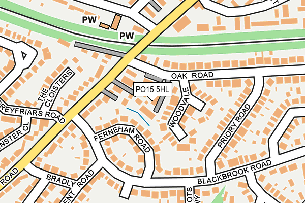 PO15 5HL map - OS OpenMap – Local (Ordnance Survey) PO15 5HL map - OS OpenMap – Local (Ordnance Survey)