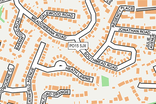 PO15 5JX map - OS OpenMap – Local (Ordnance Survey) PO15 5JX map - OS OpenMap – Local (Ordnance Survey)