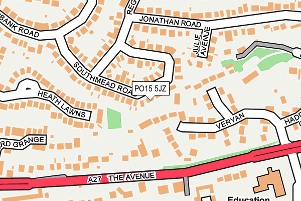 PO15 5JZ map - OS OpenMap – Local (Ordnance Survey) PO15 5JZ map - OS OpenMap – Local (Ordnance Survey)