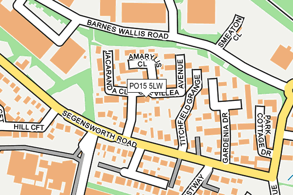 PO15 5LW map - OS OpenMap – Local (Ordnance Survey) PO15 5LW map - OS OpenMap – Local (Ordnance Survey)