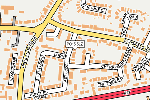 PO15 5LZ map - OS OpenMap – Local (Ordnance Survey) PO15 5LZ map - OS OpenMap – Local (Ordnance Survey)