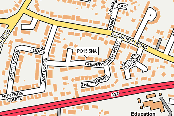 PO15 5NA map - OS OpenMap – Local (Ordnance Survey) PO15 5NA map - OS OpenMap – Local (Ordnance Survey)