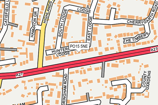 PO15 5NE map - OS OpenMap – Local (Ordnance Survey) PO15 5NE map - OS OpenMap – Local (Ordnance Survey)