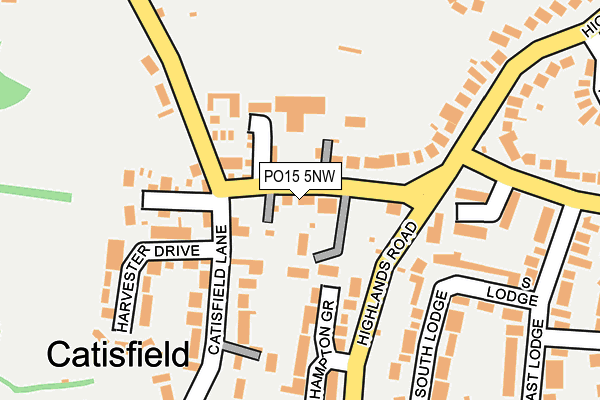 PO15 5NW map - OS OpenMap – Local (Ordnance Survey) PO15 5NW map - OS OpenMap – Local (Ordnance Survey)