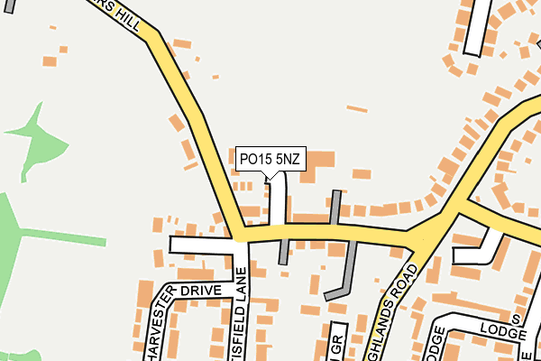 PO15 5NZ map - OS OpenMap – Local (Ordnance Survey) PO15 5NZ map - OS OpenMap – Local (Ordnance Survey)