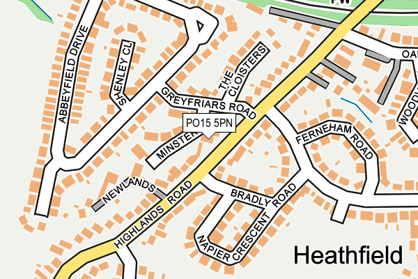 PO15 5PN map - OS OpenMap – Local (Ordnance Survey) PO15 5PN map - OS OpenMap – Local (Ordnance Survey)