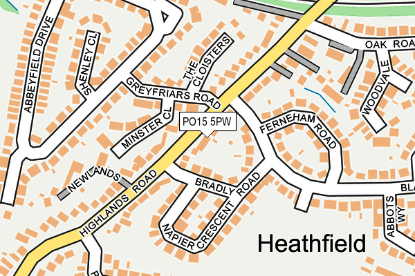 PO15 5PW map - OS OpenMap – Local (Ordnance Survey) PO15 5PW map - OS OpenMap – Local (Ordnance Survey)