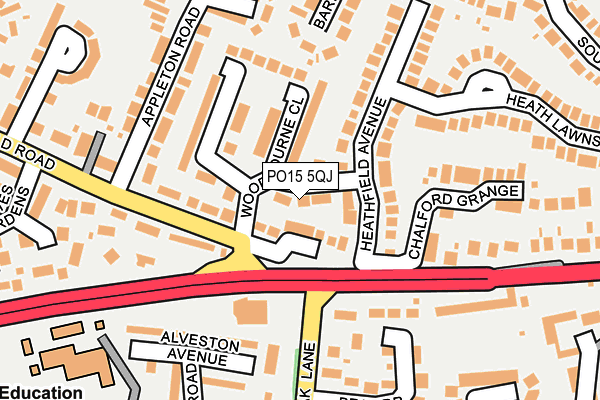 PO15 5QJ map - OS OpenMap – Local (Ordnance Survey) PO15 5QJ map - OS OpenMap – Local (Ordnance Survey)